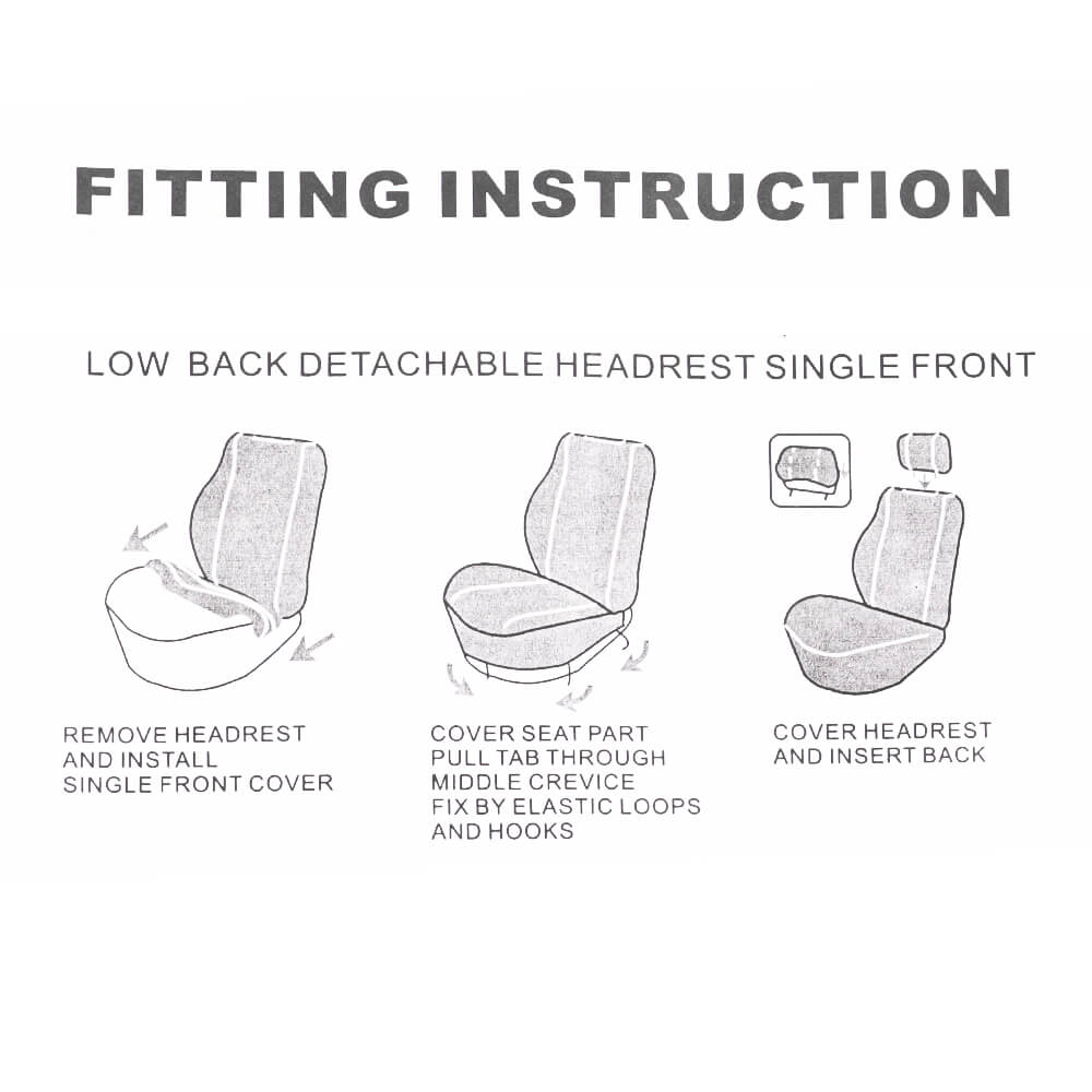 install steps of Fabric Car Seat Covers w/ Headrest Covers