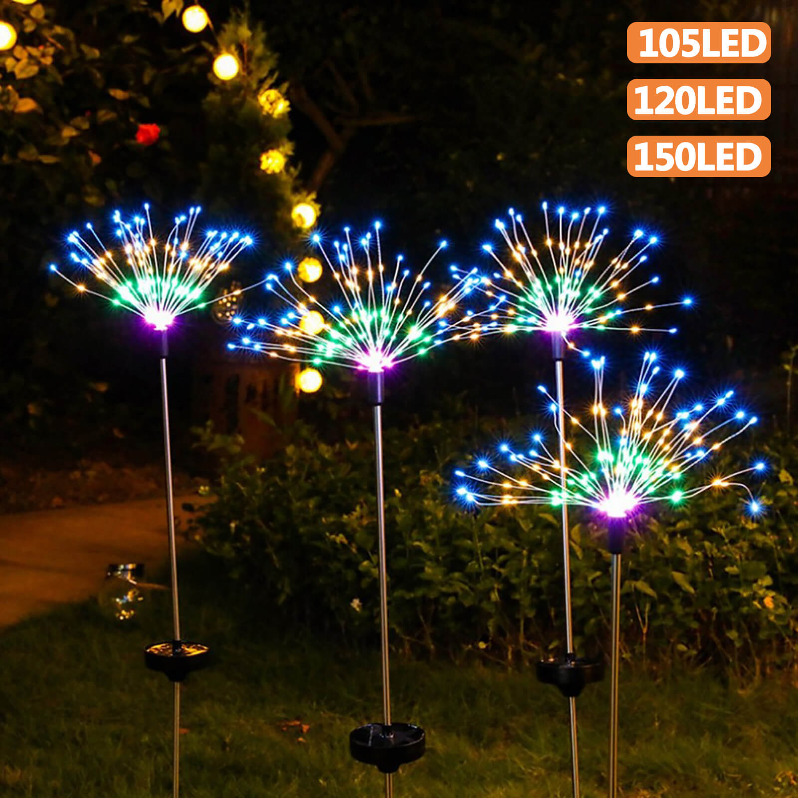 Garden Stake Firework Light, 2 Pcs - BCBMALL