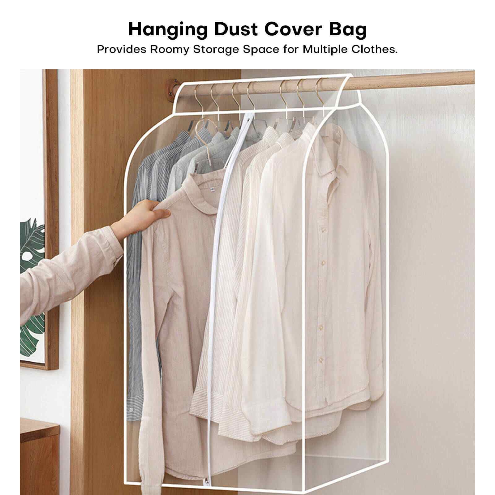 Hanging Garment Dust Cover Organizer