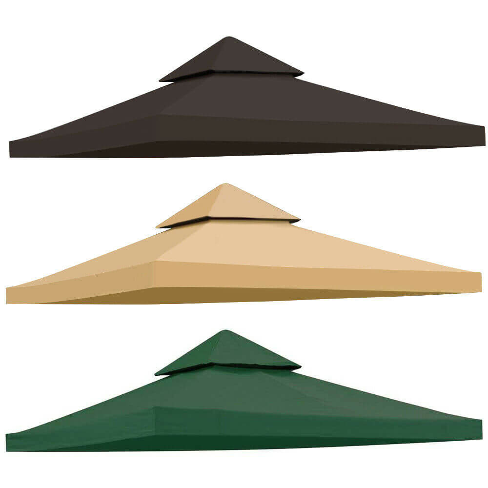 Display of 1/2Tier 10' Gazebo Top Tent Cover Sunshade Canopy Replacement