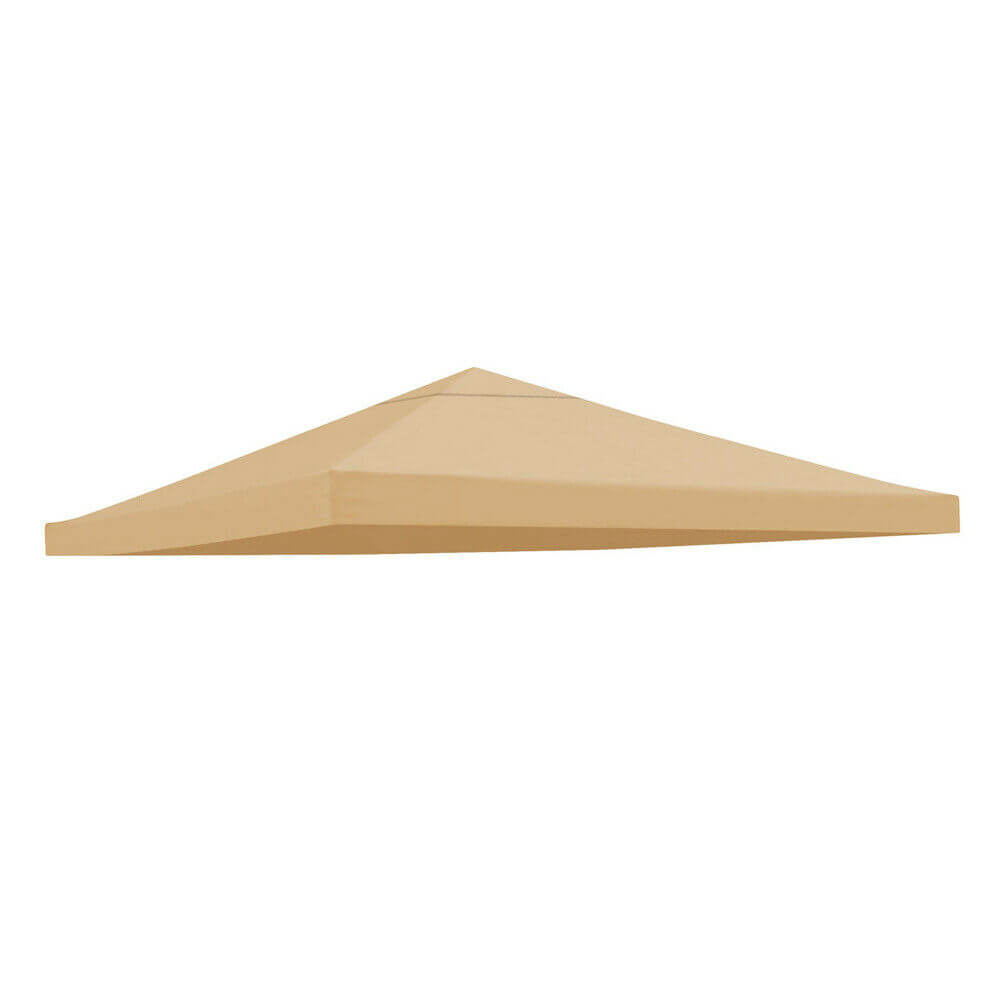 Beige 1 Tier 10' Gazebo Top Tent Cover Sunshade Canopy Replacement