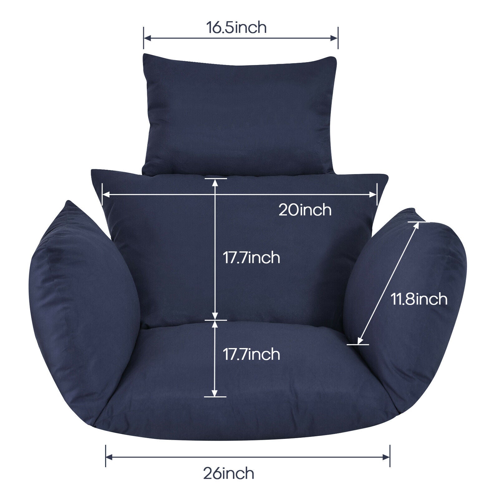 size of Hanging Hammock Chair Seat Cushion blue