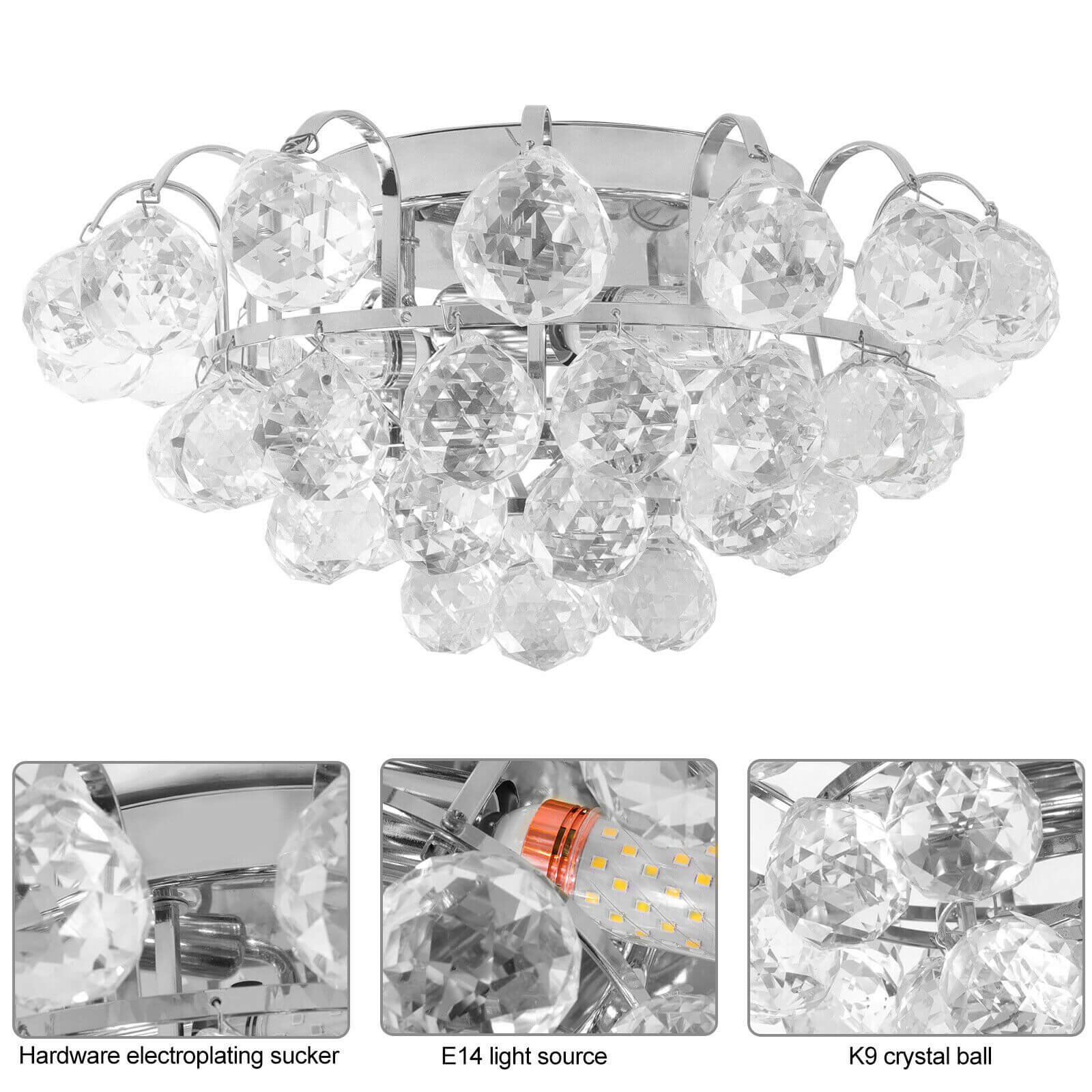 LED Crystal Ceiling Light feature