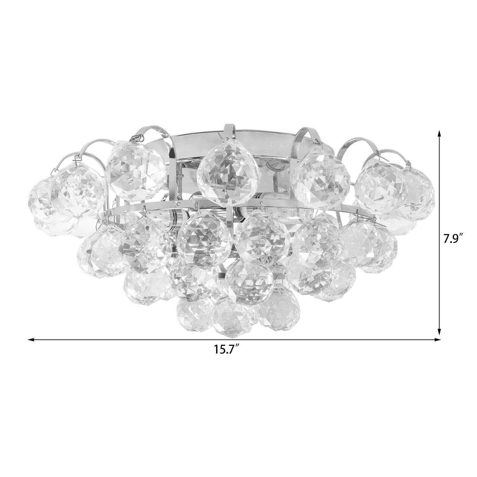 LED Crystal Ceiling Light white size