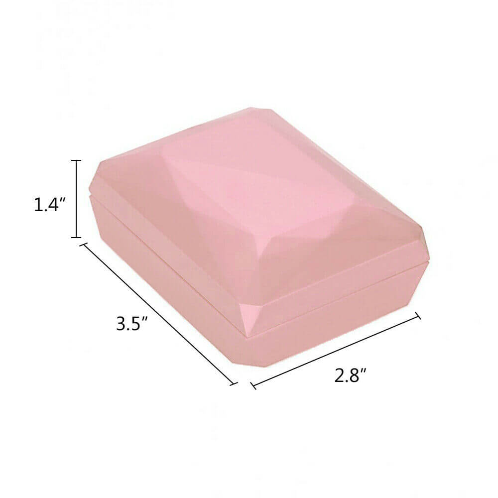 rose size of LED Lighted Ring Jewelry Velvet Box Case