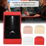 usage of LED Lighted Ring Jewelry Velvet Box Case