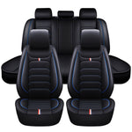 blue line Leather Seat Covers Universal Fit 5 Seats Car