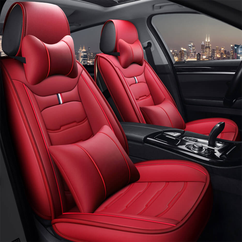 red front Luxury Leather Car Seat Covers