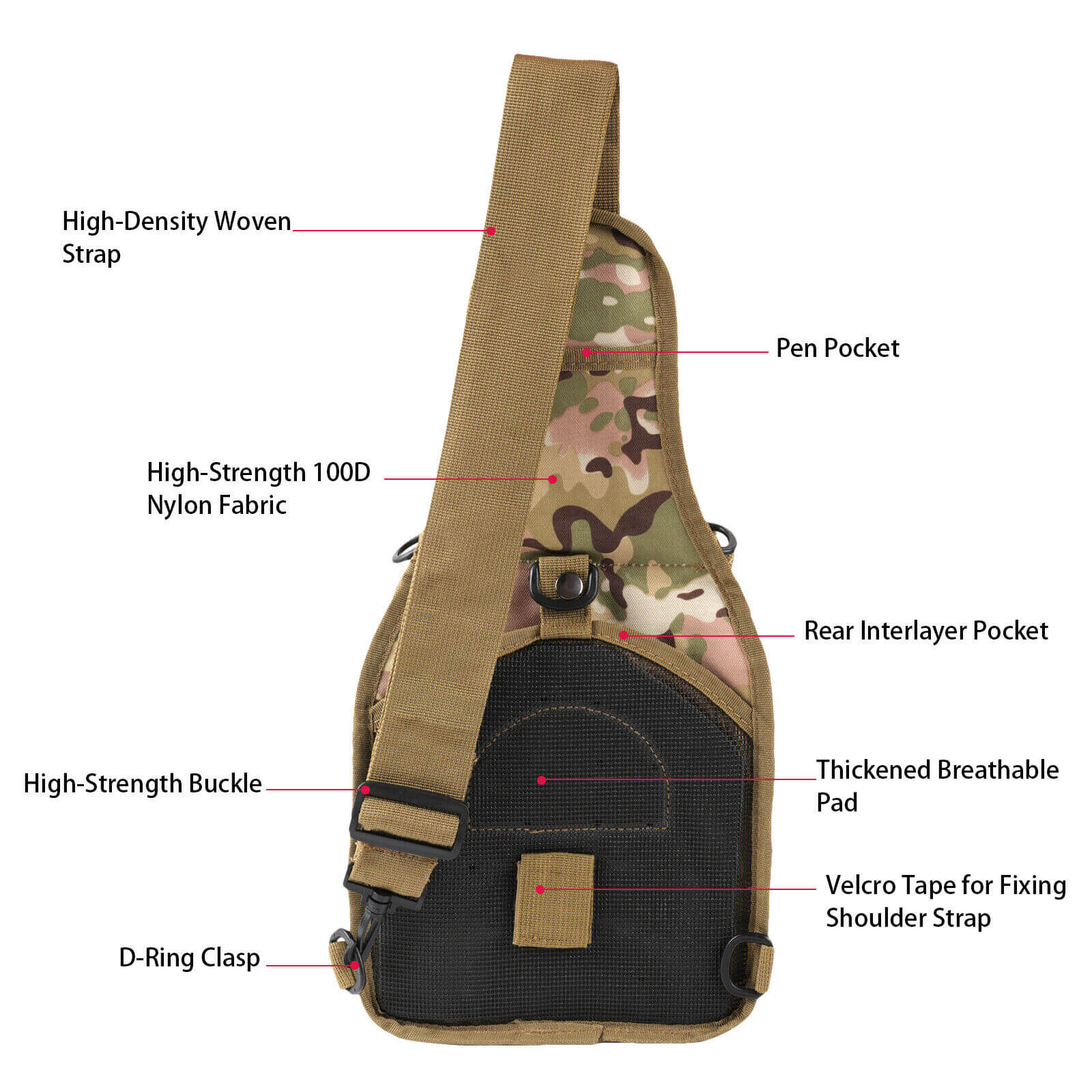 Men Outdoor Tactical Backpack back