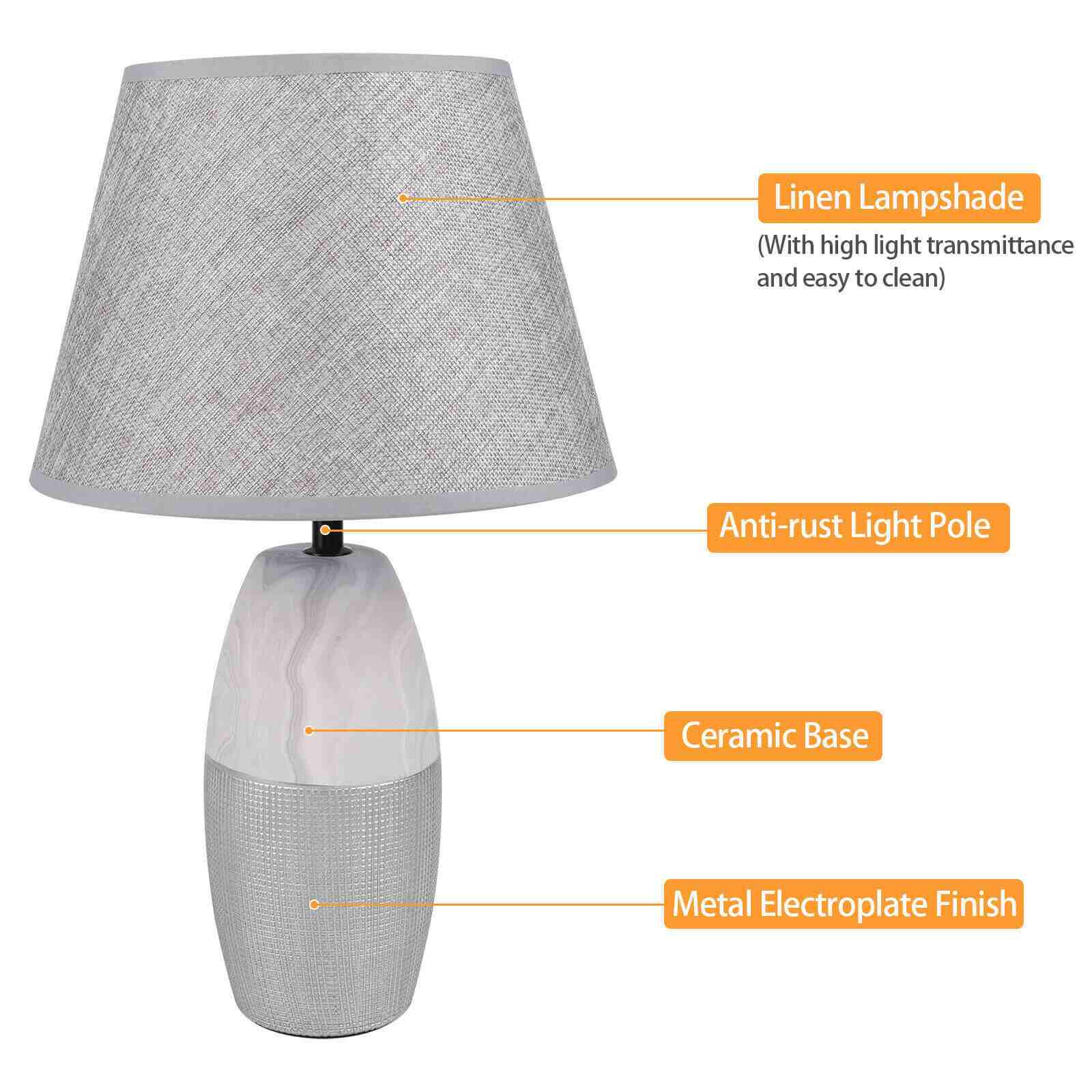 Detail of Modern Table Lamp Geometric Ceramic Base