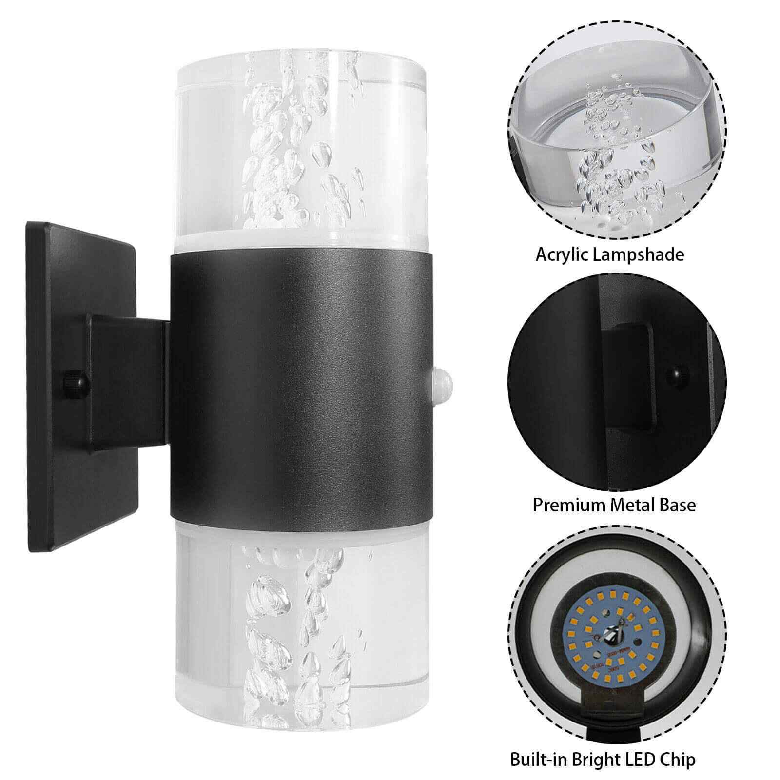 Detail of Round Modern Waterproof LED Wall Sconce Light