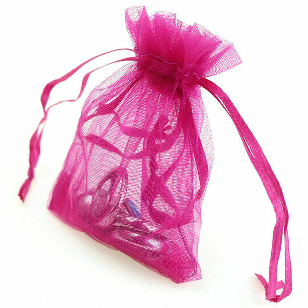 Pink Organza Gift Bag Bulk Jewelry Favor Pouch for Wedding Party
