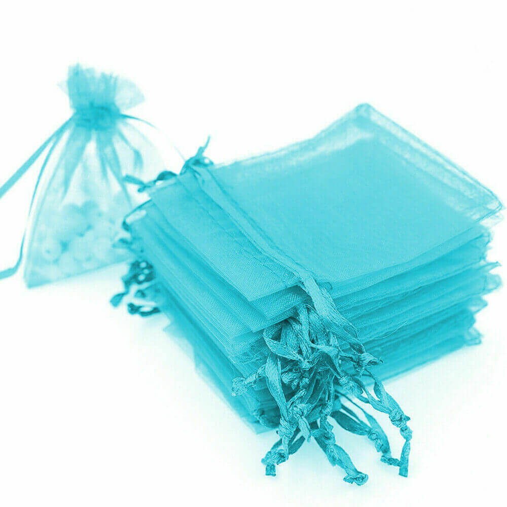 Blue Organza Gift Bag Bulk Jewelry Favor Pouch for Wedding Party