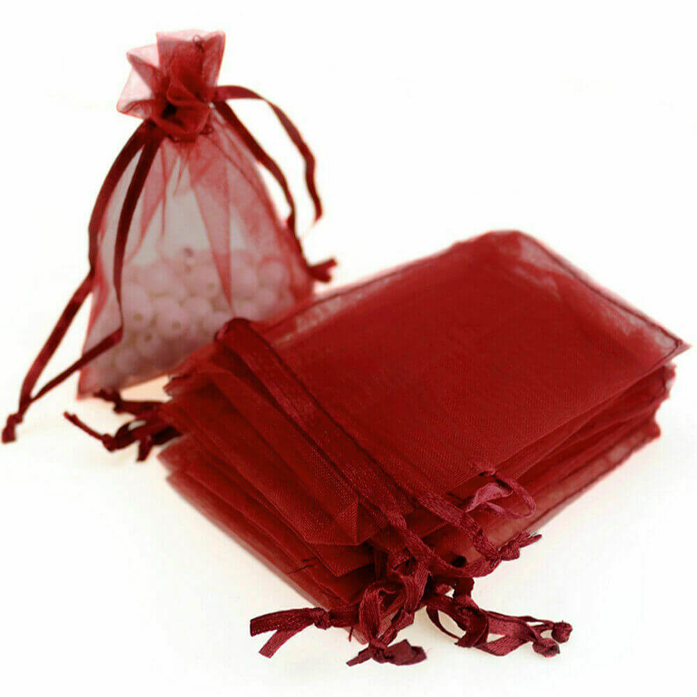 Red Organza Gift Bag Bulk Jewelry Favor Pouch for Wedding Party