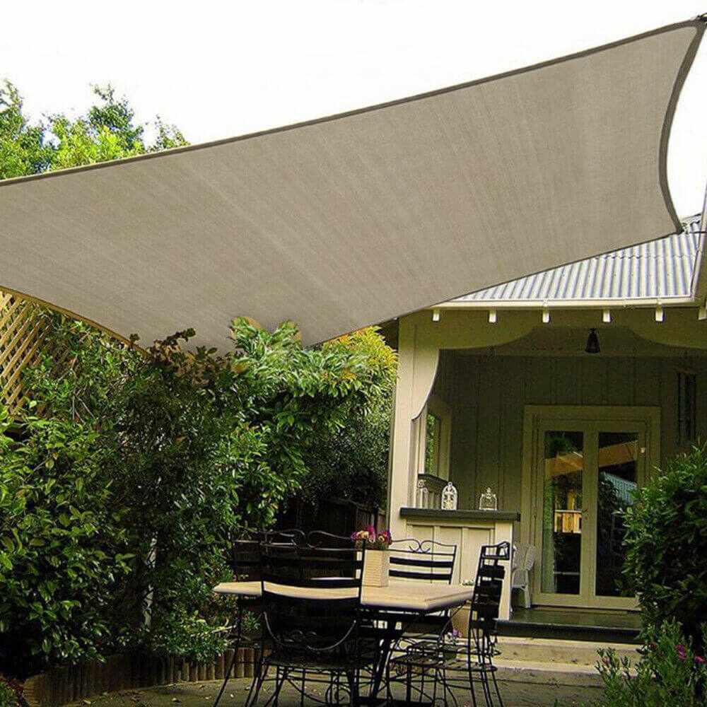 showing of Outdoor UV Block Sun Shade Sail Canopy