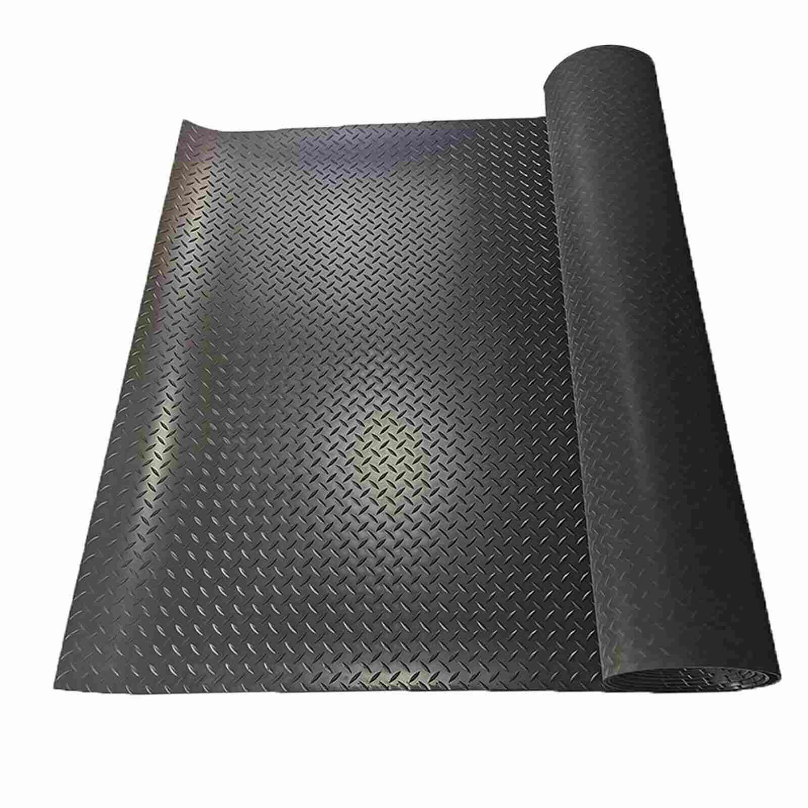 Black PVC Non-Slip Garage Floor Mat Roll