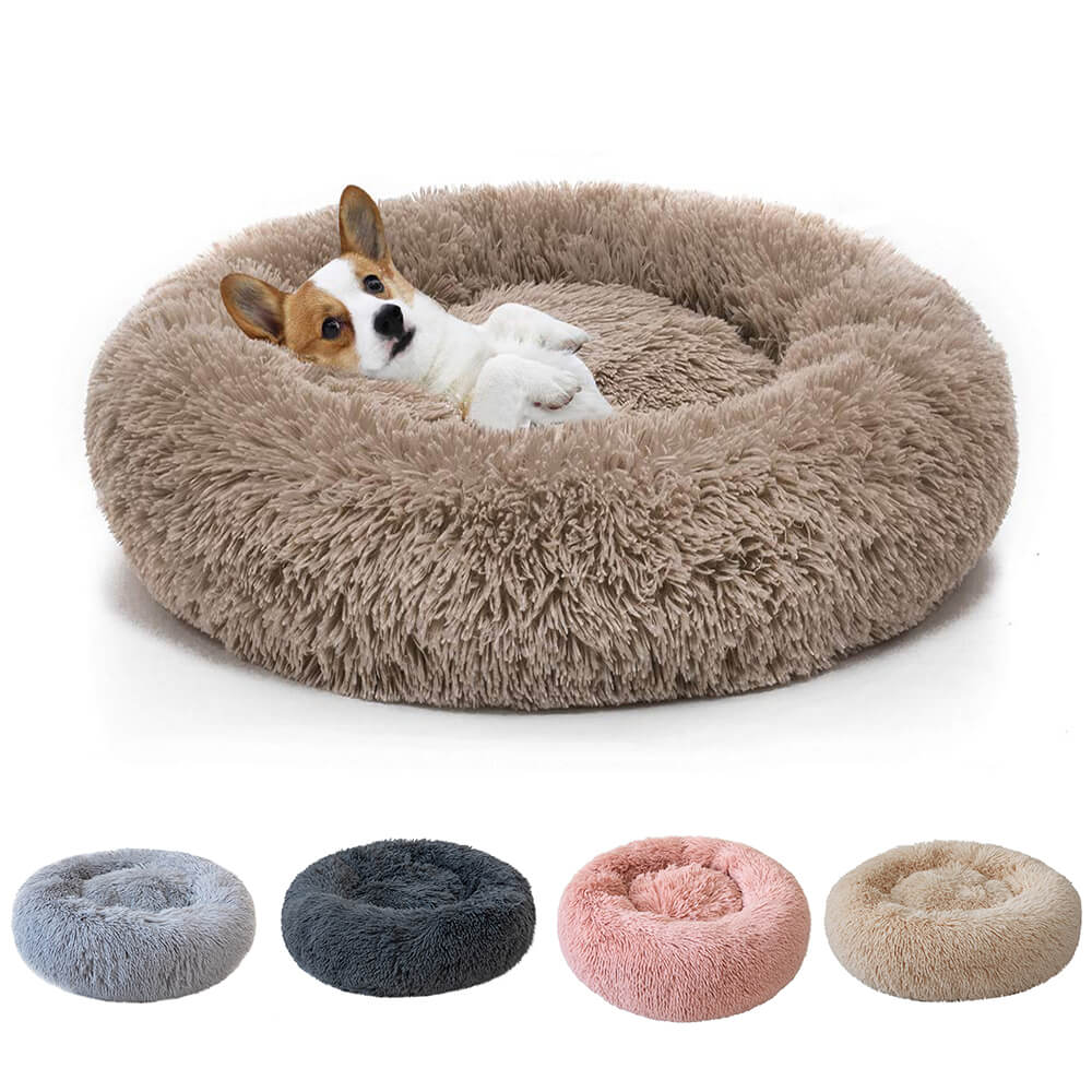 Plush Pet Bed, Round - BCBMALL