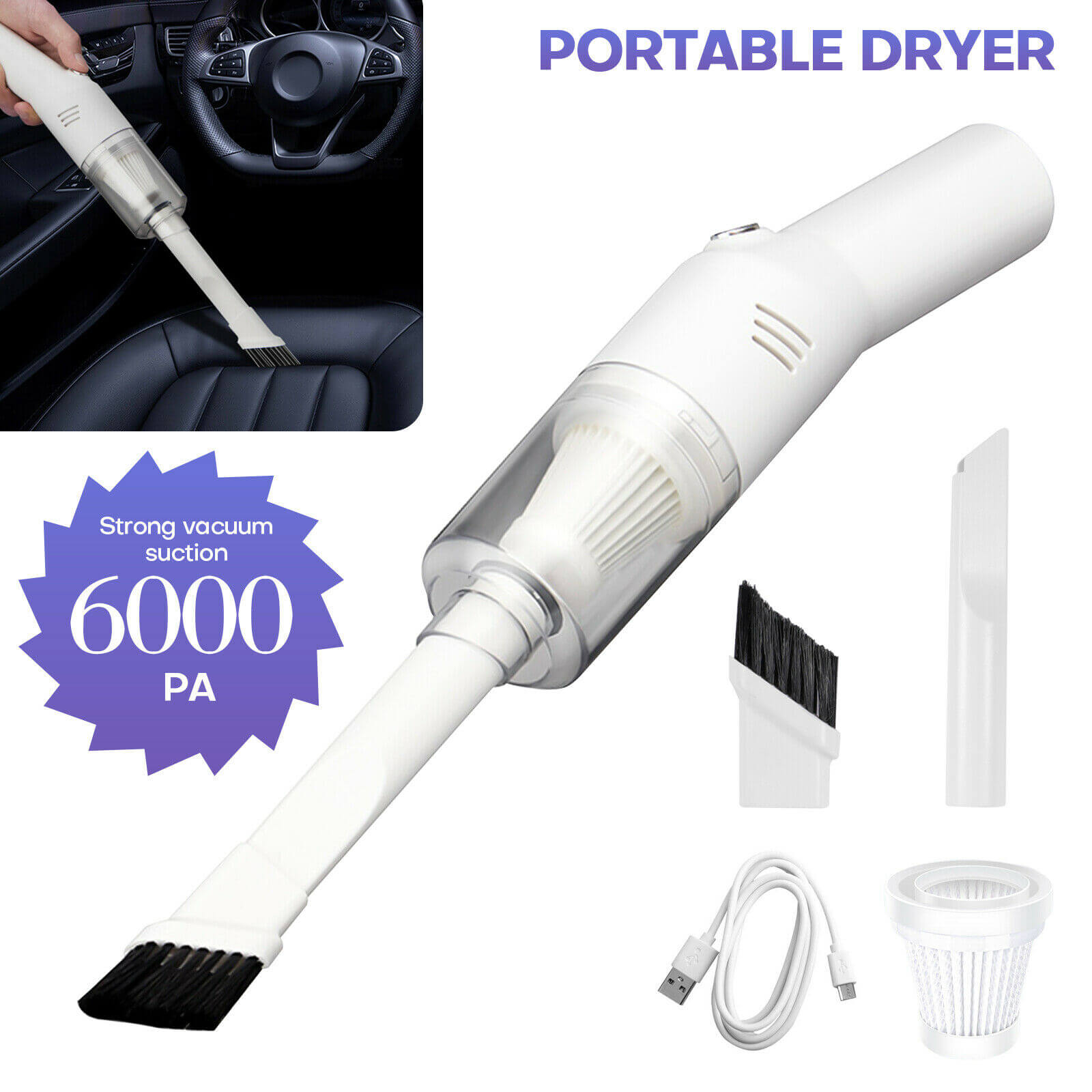 Portable Cordless Car Vacuum Cleaner