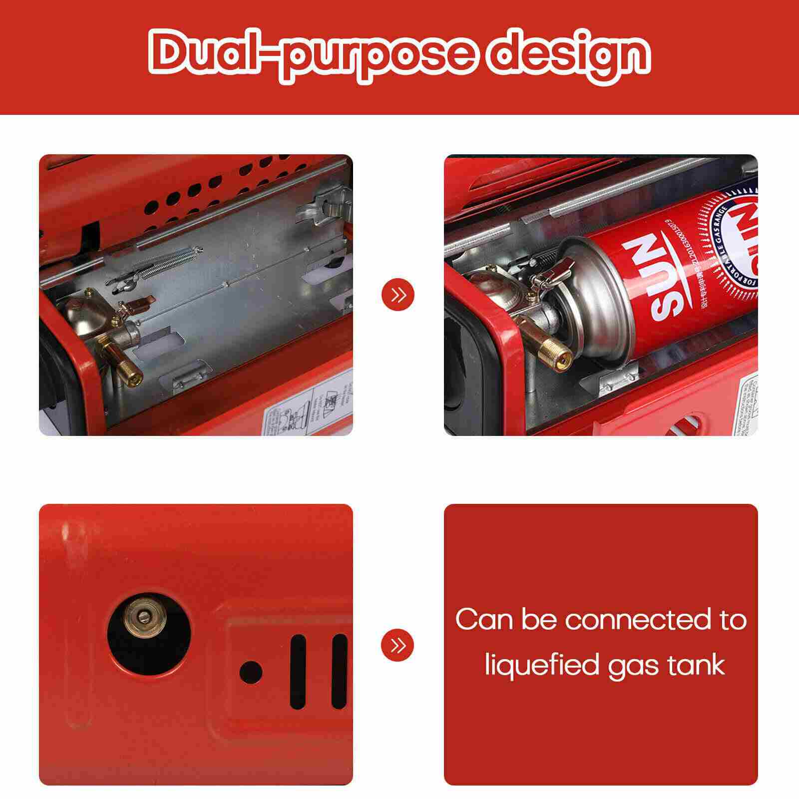 Special Design of Portable 2 in 1 GAS Butane Heater Camping Stove