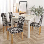 Gray Printed Stretch Dining Chair Slipcovers, 1/4/6Pcs