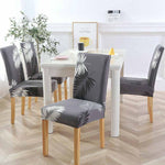 Leaves Printed Stretch Dining Chair Slipcovers, 1/4/6Pcs