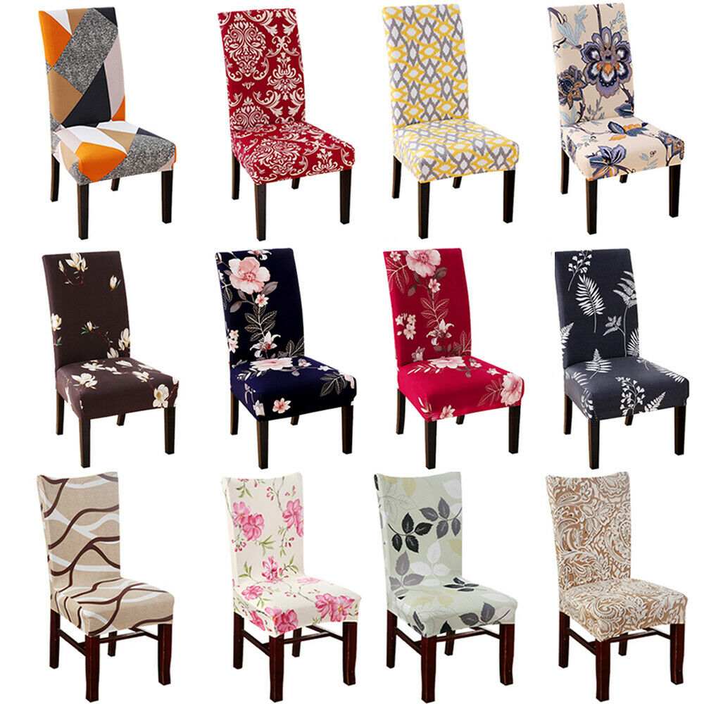 Printed Stretch Dining Chair Slipcovers, 1/4/6Pcs