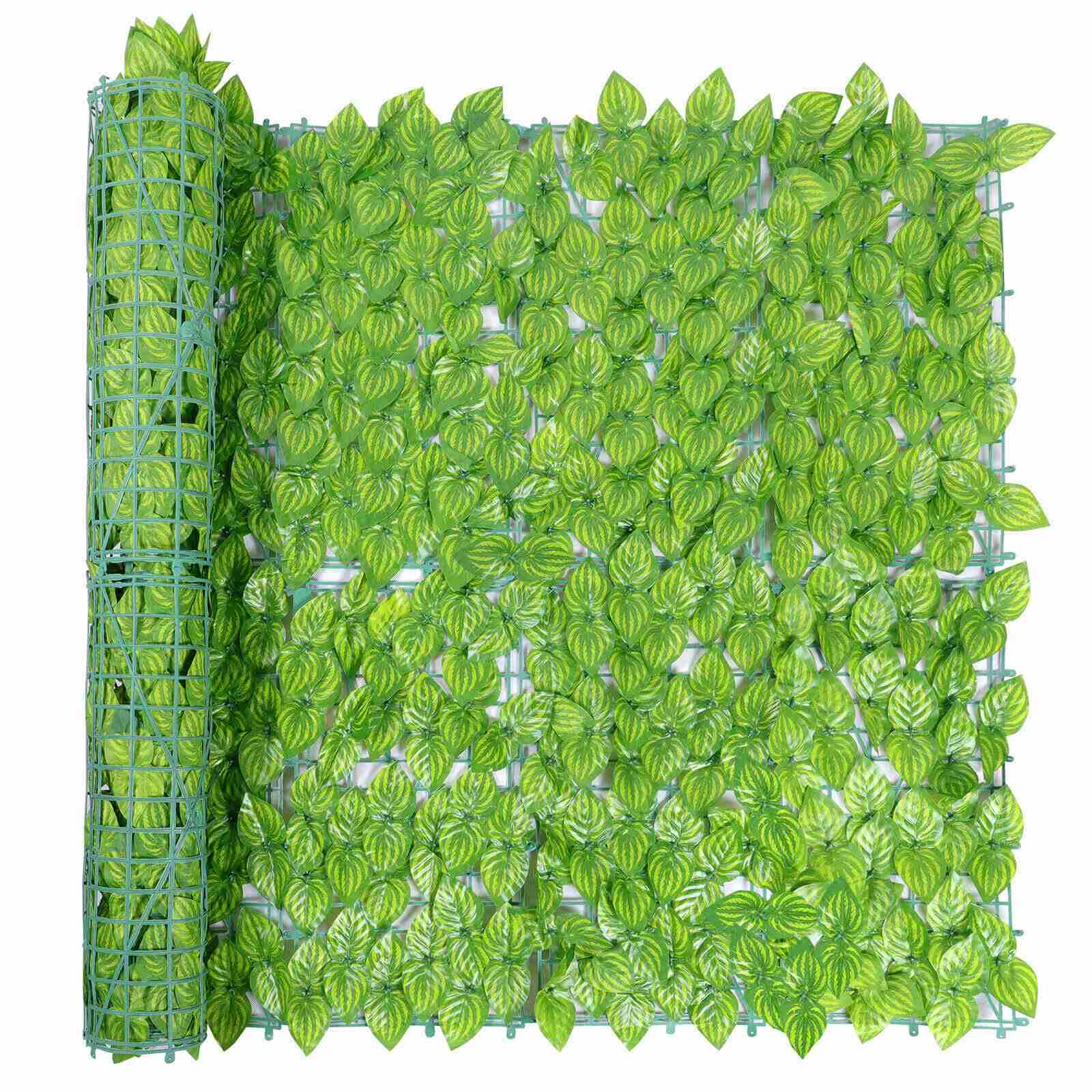 Full Display of Privacy Artificial Fence Screen Faux Ivy Leaf