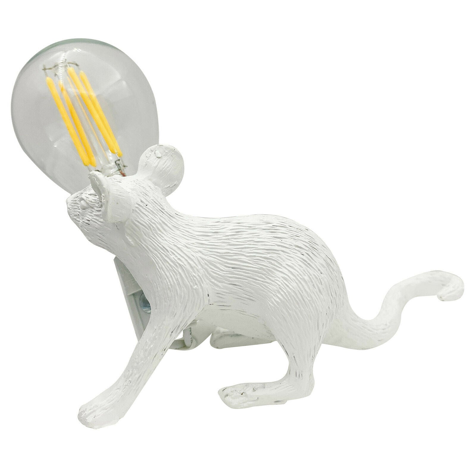 Resin lying white Rat Table Lamp 