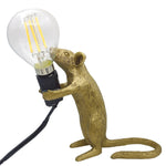 Resin standing gold Rat Table Lamp 
