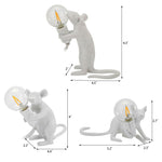 size of Resin Rat Table Lamp