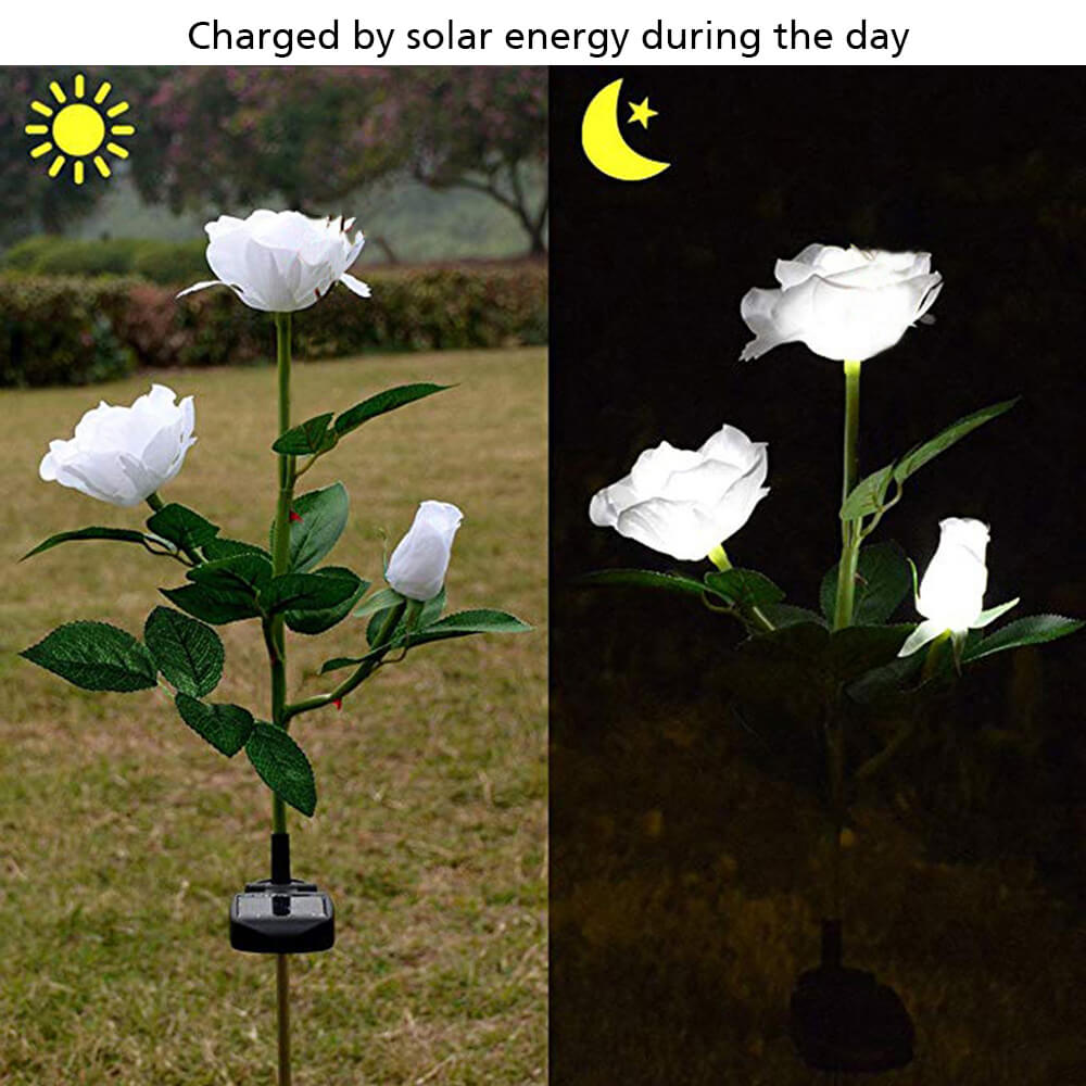 Solar Power Rose Flower LED Lights - BCBMALL