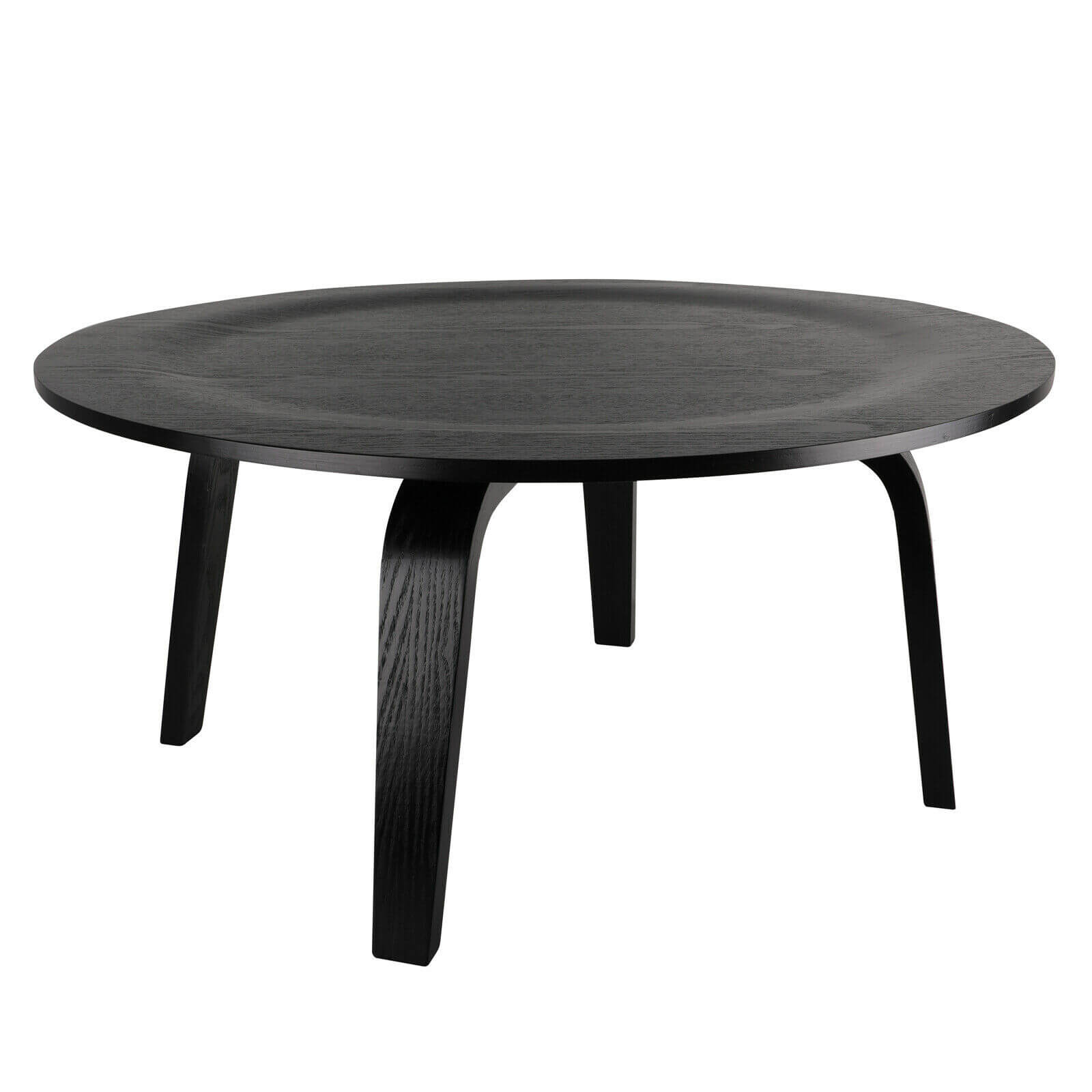 Solid Wood Round Coffee Table black