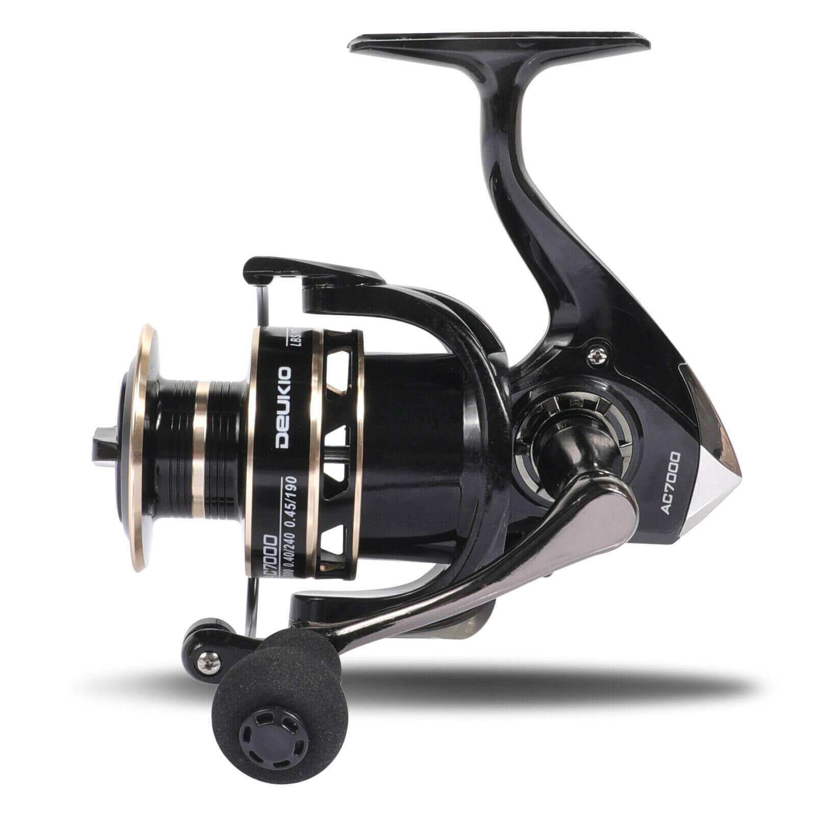 side of 5.2:1 Gear Ratio Spinning Fishing Reel