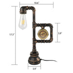 Steampunk Industrial Table Lamp size