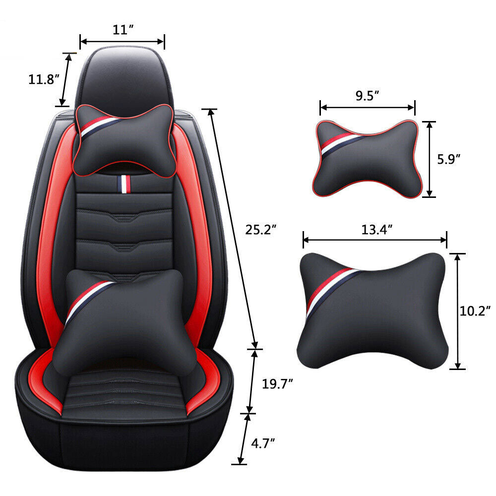 Size of Universal Car Leather Seat Covers, 5 Seats