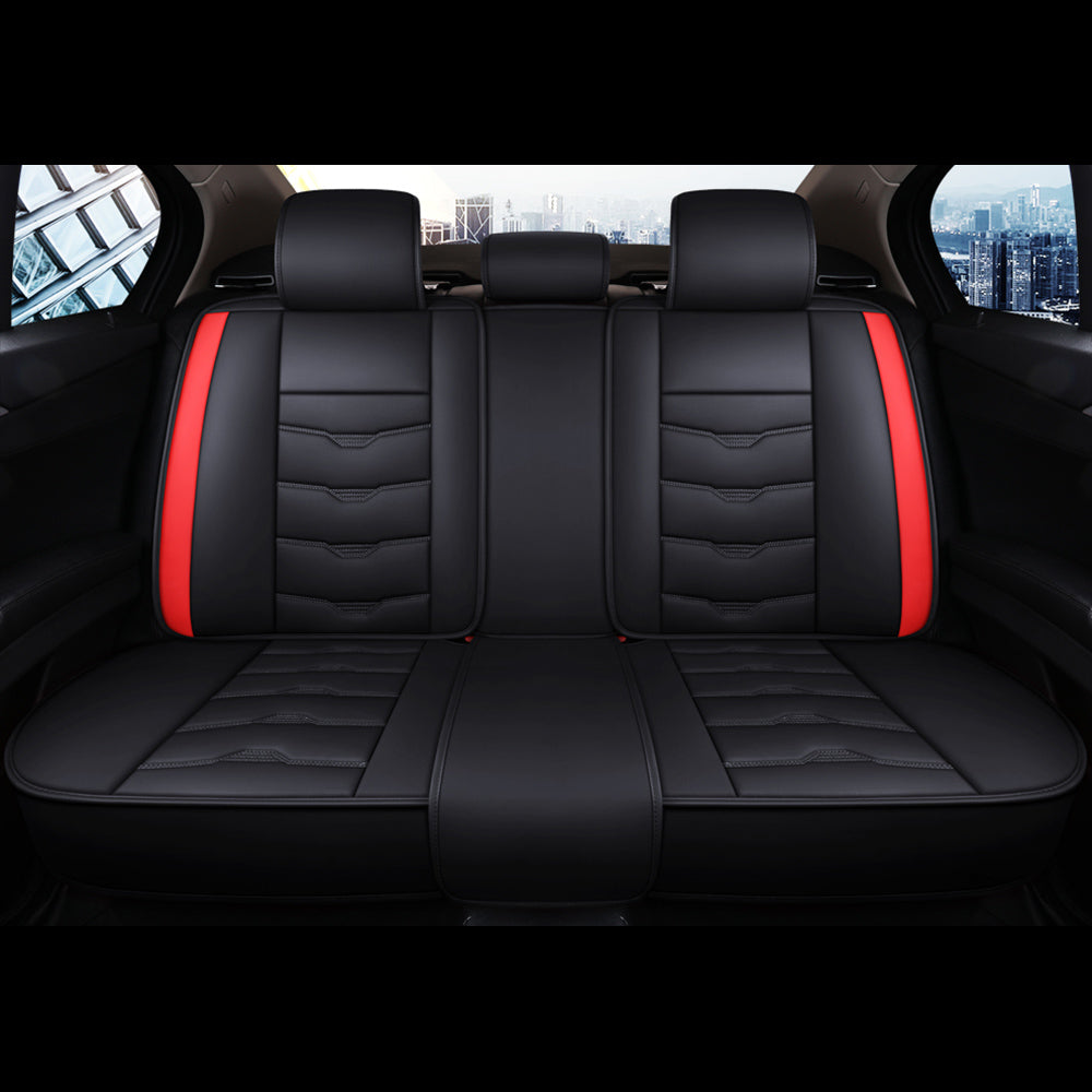 Red Rear seat of Universal Car Leather Seat Covers, 5 Seats