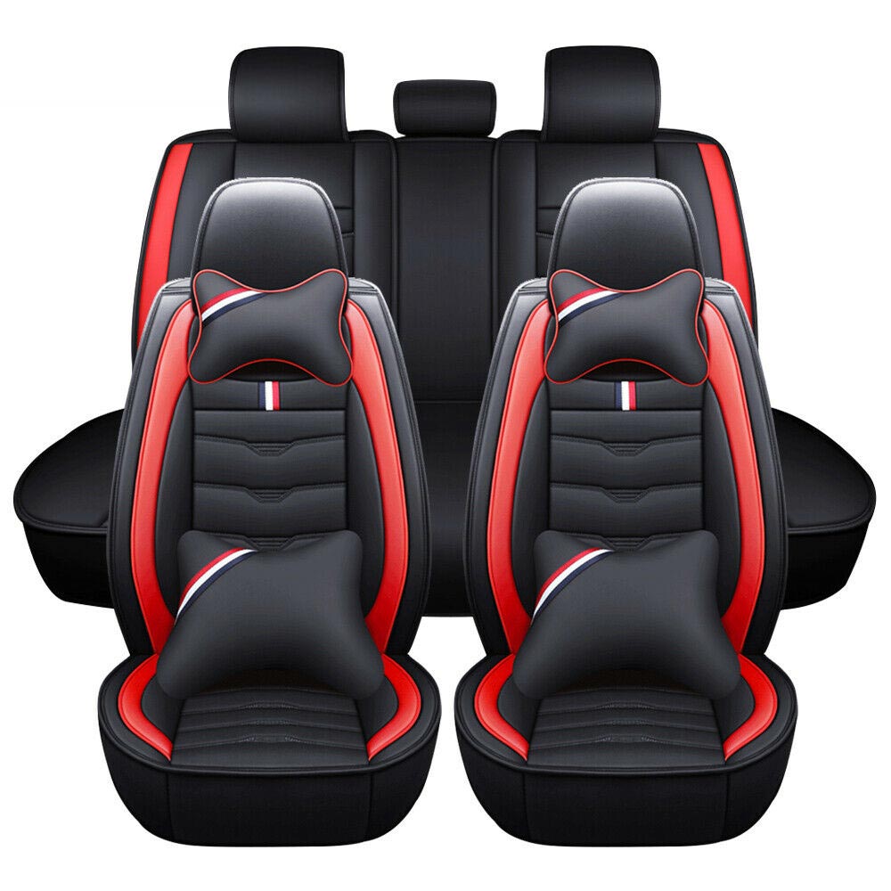 Red of Universal Car Leather Seat Covers, 5 Seats