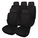 black Cloth Seat Covers for Cars, 9Pcs