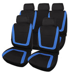 blue Cloth Seat Covers for Cars, 9Pcs