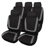gray Cloth Seat Covers for Cars, 9Pcs