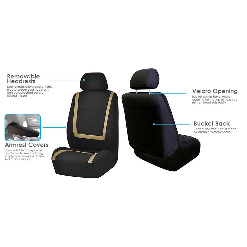 removable Cloth Seat Covers for Cars, 9Pcs