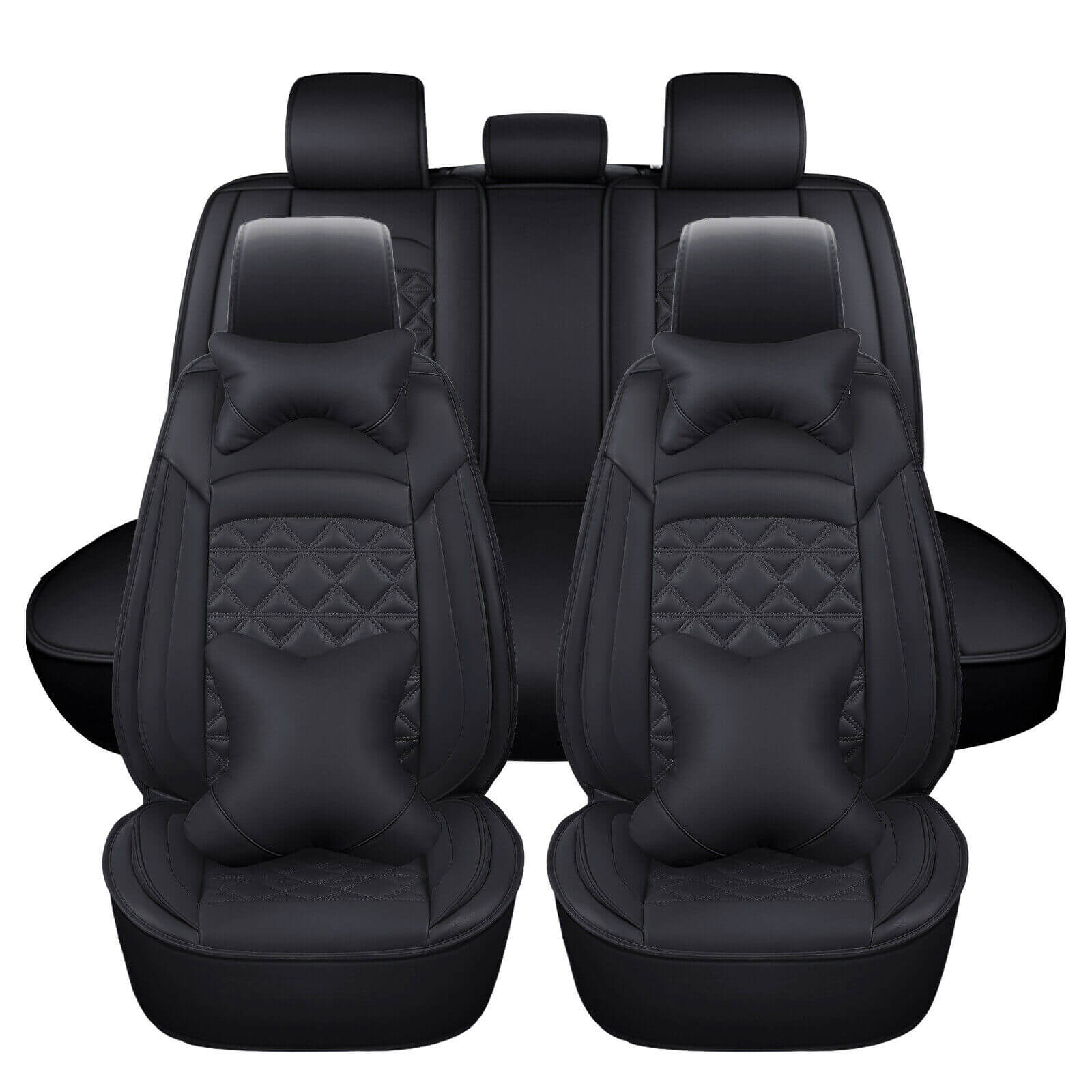 Black Universal Full Surrounded Leather Car Seat Covers