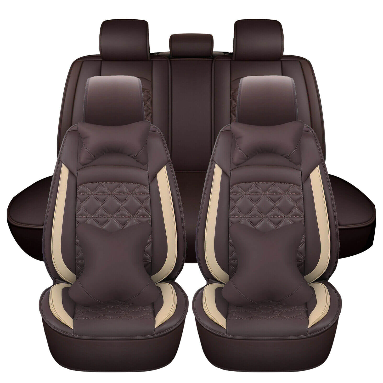 Coffee of Universal Full Surrounded Leather Car Seat Covers