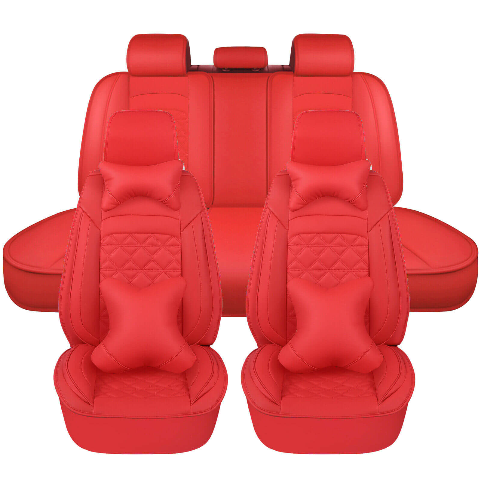 Red of Universal Full Surrounded Leather Car Seat Covers