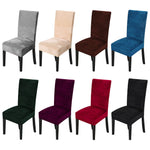Velvet Dining Chair Spandex Slipcovers, 1/4/6Pcs