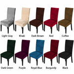 Color of Velvet Dining Chair Spandex Slipcovers, 1/4/6Pcs