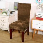 Durable Velvet Dining Chair Spandex Slipcovers, 1/4/6Pcs