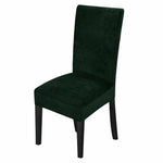 Dark Green Velvet Dining Chair Spandex Slipcovers, 1/4/6Pcs