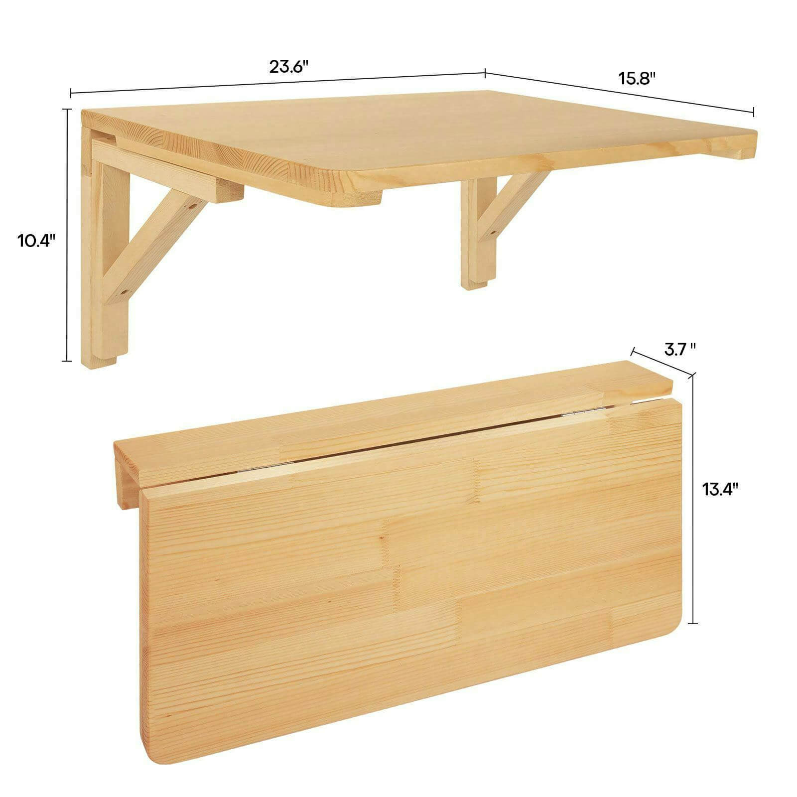 Size of Wall Mounted Floating Wood Table Computer Desk