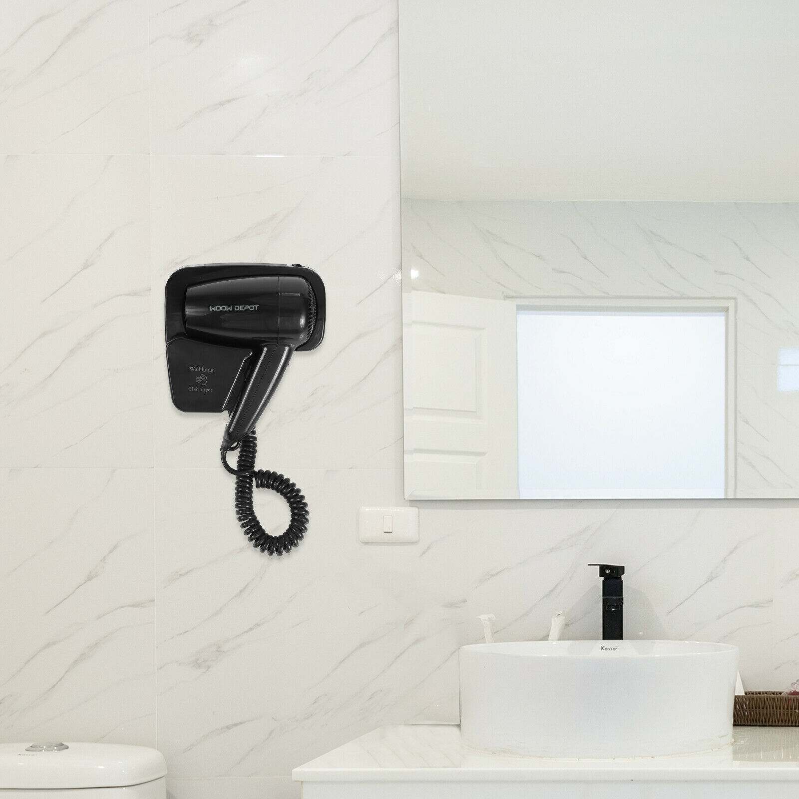 Black Wall Mounted Hairdryer